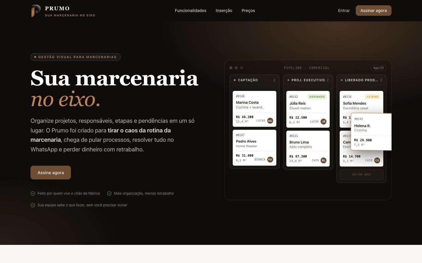 Prumo, produto no computador