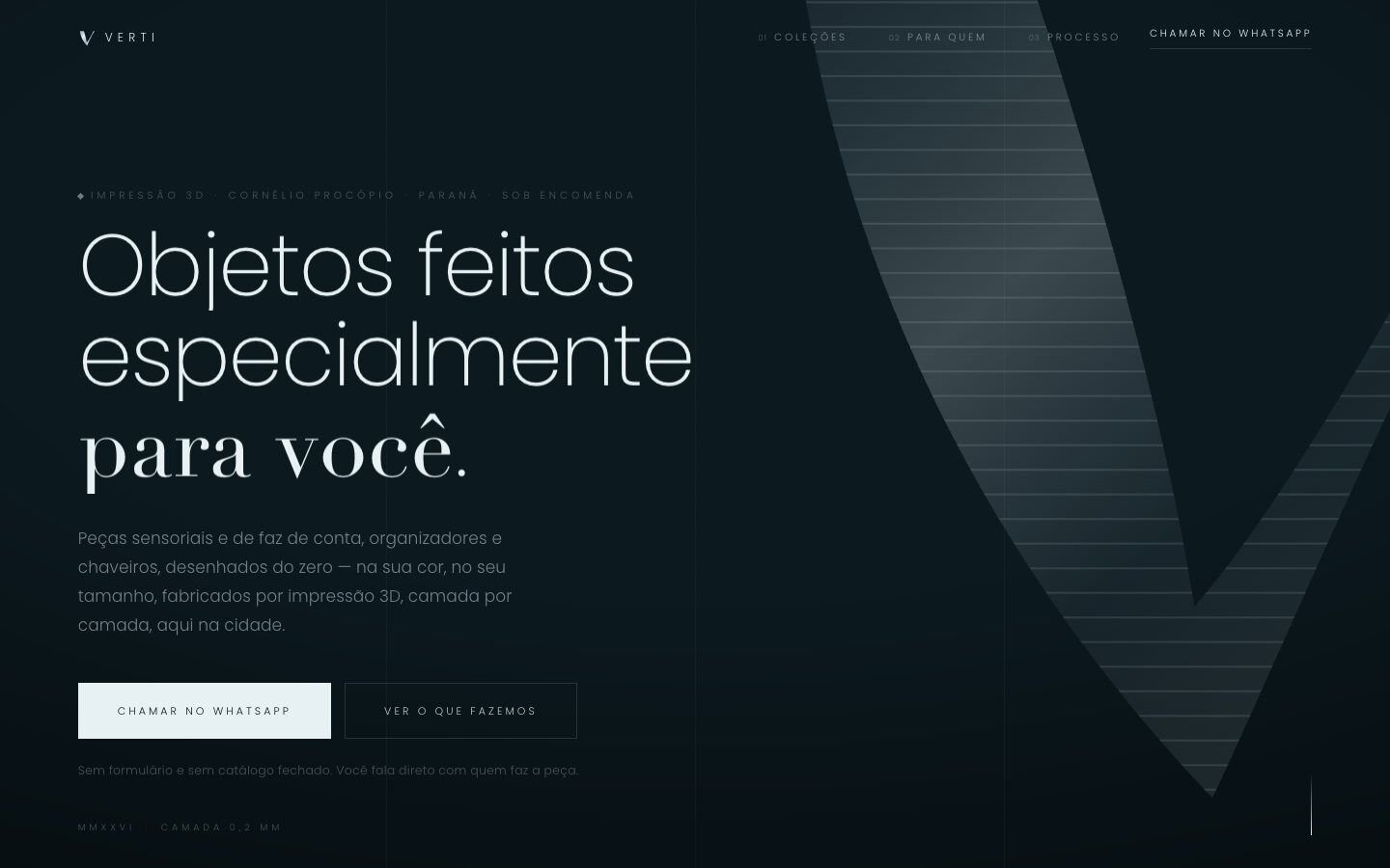 Verti, abertura no computador